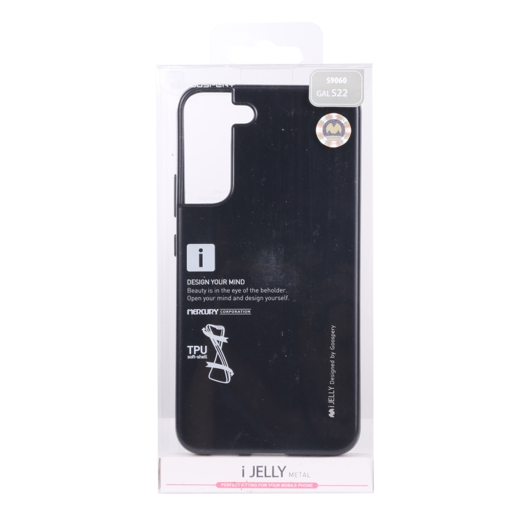 For Samsung Galaxy S22 5G GOOSPERY I JELLY METAL TPU Phone Case(Black)