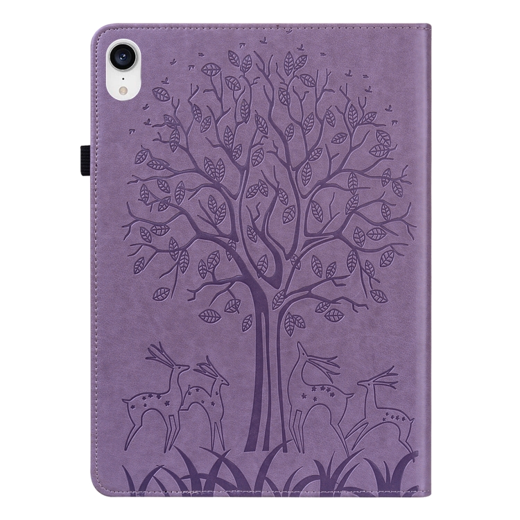 For iPad mini 6 / mini 2024 Tree & Deer Pattern Pressed Printing Leather Tablet Case(Purple) For iPad mini 6 / mini 2024 Tree & Deer Pattern Pressed Printing Leather Tablet Case(Purple)