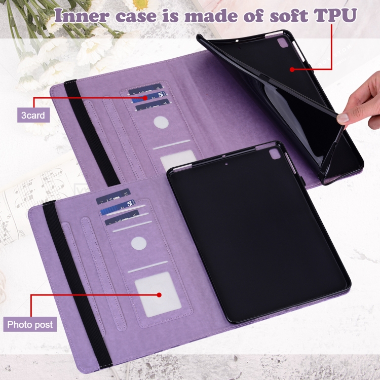 For iPad mini 6 / mini 2024 Tree & Deer Pattern Pressed Printing Leather Tablet Case(Purple) For iPad mini 6 / mini 2024 Tree & Deer Pattern Pressed Printing Leather Tablet Case(Purple)