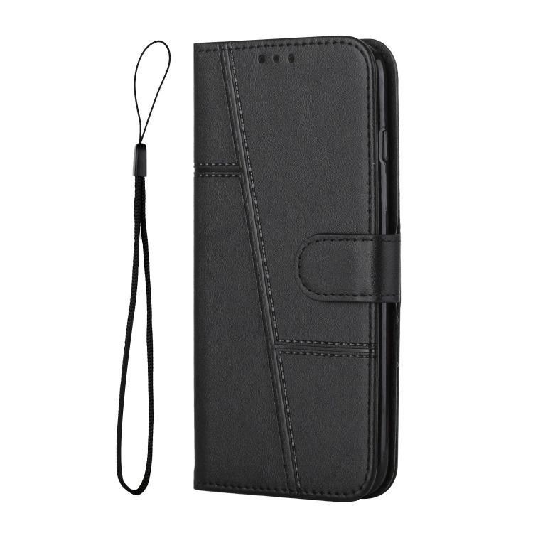 For Samsung Galaxy S22 5G Stitching Calf Texture Buckle Leather Phone Case(Black) For Samsung Galaxy S22 5G Stitching Calf Texture Buckle Leather Phone Case(Black)