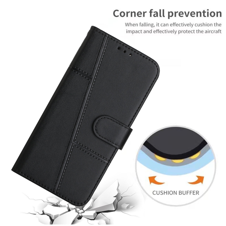 For Samsung Galaxy S22 5G Stitching Calf Texture Buckle Leather Phone Case(Black) For Samsung Galaxy S22 5G Stitching Calf Texture Buckle Leather Phone Case(Black)