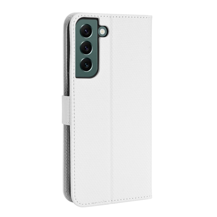For Samsung Galaxy S22+ 5G Diamond Texture Leather Phone Case(White) For Samsung Galaxy S22+ 5G Diamond Texture Leather Phone Case(White)