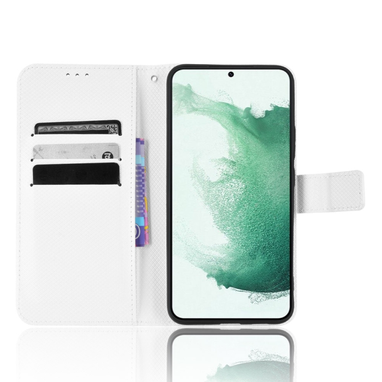 For Samsung Galaxy S22+ 5G Diamond Texture Leather Phone Case(White) For Samsung Galaxy S22+ 5G Diamond Texture Leather Phone Case(White)