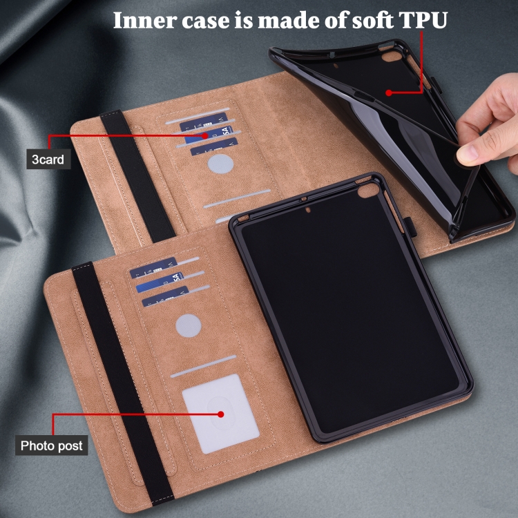 Solid Color Embossed Striped Smart Leather Case For iPad 10.2 2019 / Pro 10.5 inch(Brown) Solid Color Embossed Striped Smart Leather Case For iPad 10.2 2019 / Pro 10.5 inch(Brown)