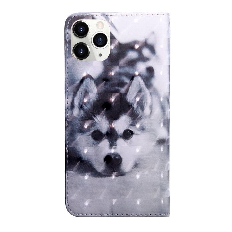 For iPhone 13 mini 3D Painting Pattern Coloured Drawing Leather Phone Case (Husky)