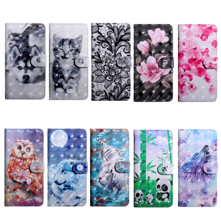 For iPhone 13 mini 3D Painting Pattern Coloured Drawing Leather Phone Case (Husky)