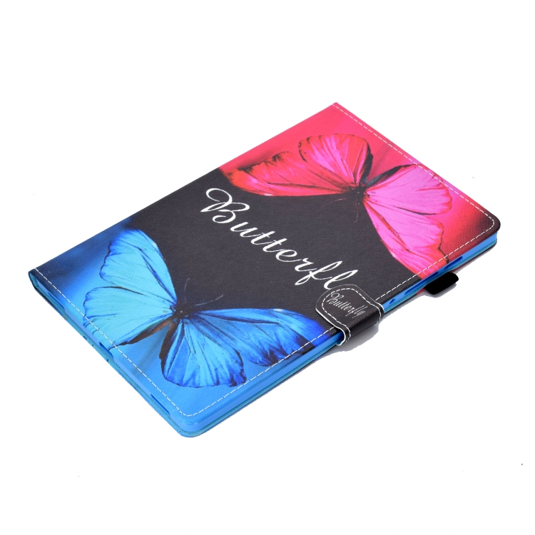 Para Samsung Galaxy Tab S8 x700 x706 Dibujo de colores Caja de tableta de cuero inteligente (amor mariposa) - 4