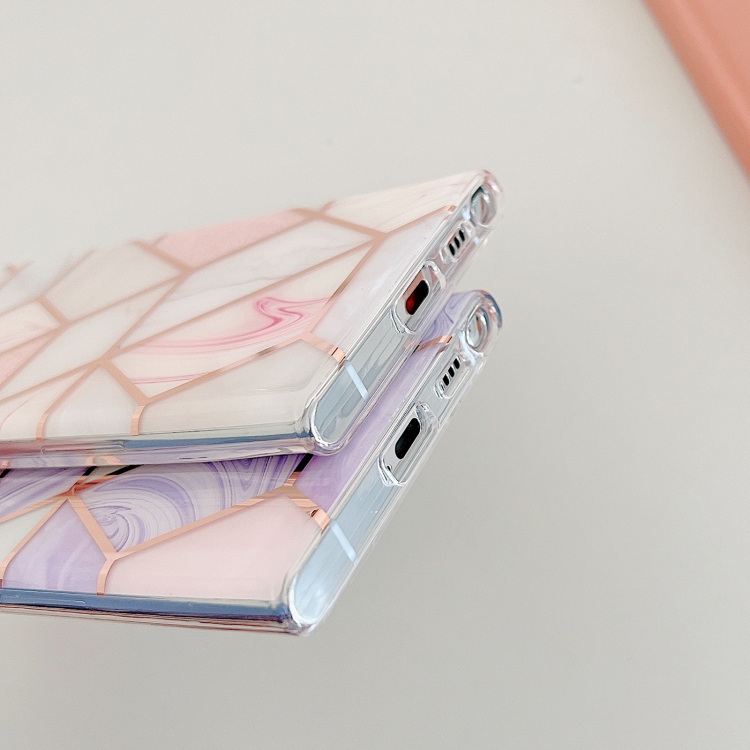 For Samsung Galaxy S22 5G Dual-side Laminating Marble Pattern TPU Phone Case(Purple) For Samsung Galaxy S22 5G Dual-side Laminating Marble Pattern TPU Phone Case(Purple)
