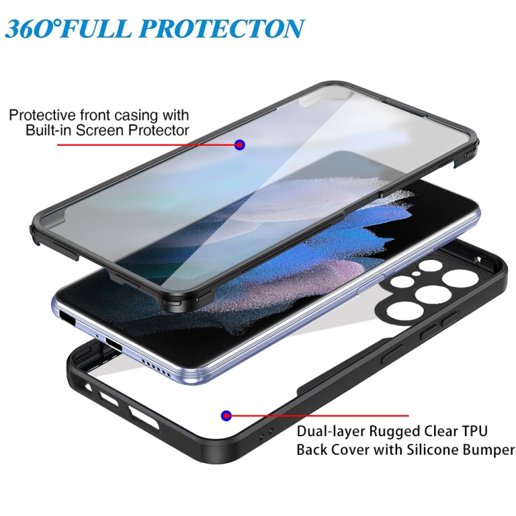 For Samsung Galaxy S22 Ultra 5G Acrylic + TPU 360 Degrees Full Coverage Shockproof Phone Case(Green)