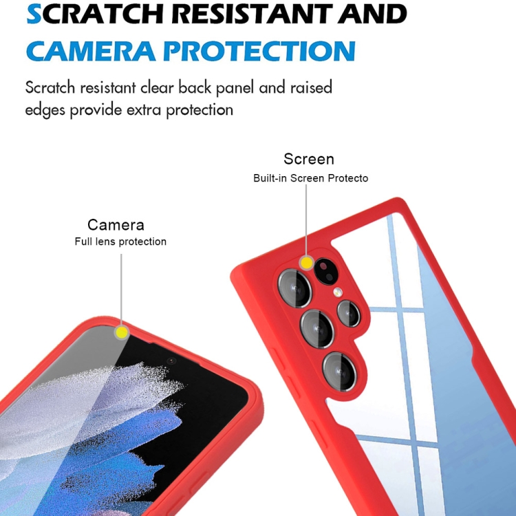 For Samsung Galaxy S22 Ultra 5G Acrylic + TPU 360 Degrees Full Coverage Shockproof Phone Case(Green)
