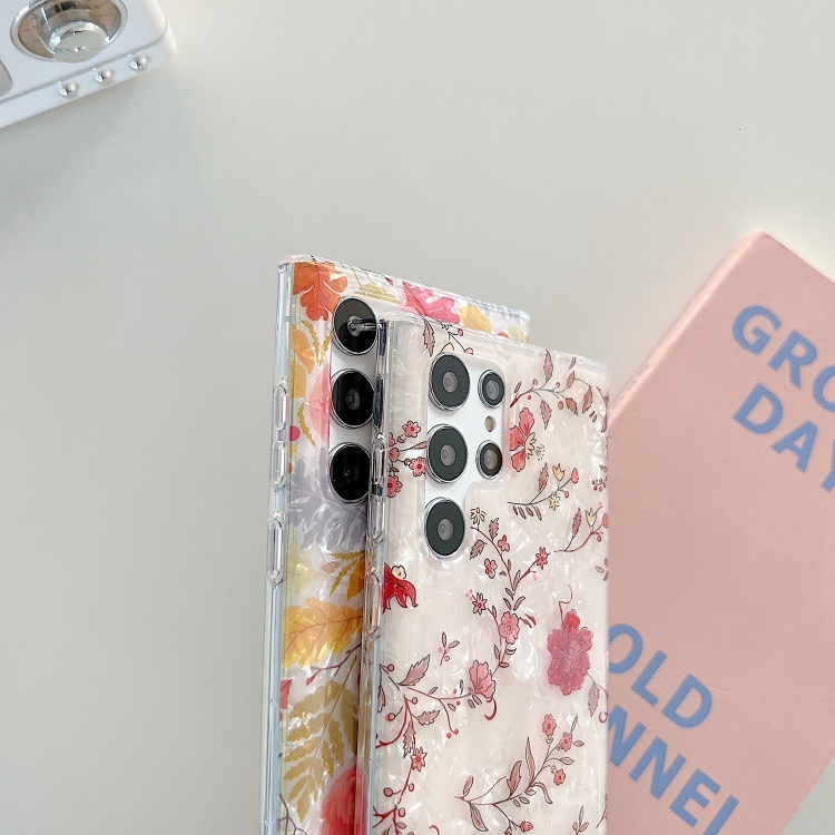 For Samsung Galaxy S22+ 5G Shell Pattern Flower TPU Phone Case(Red Flower) For Samsung Galaxy S22+ 5G Shell Pattern Flower TPU Phone Case(Red Flower)