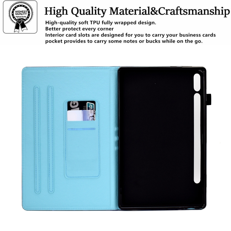 Para Samsung Galaxy Tab S8 / S7 Dibujo de colores Caja de la tableta de cuero inteligente (lobo nocturno) - 6