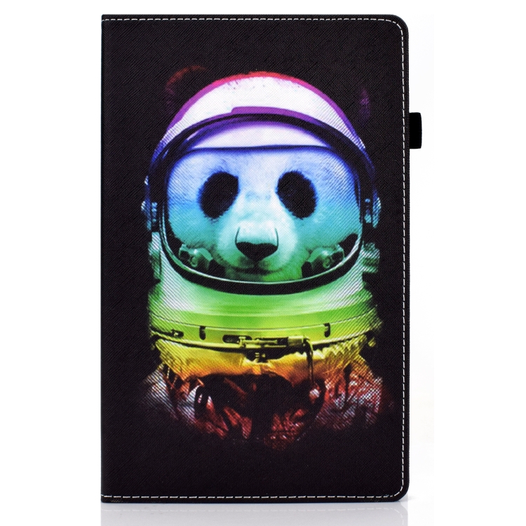 Para Samsung Galaxy Tab S8 / S7 Dibujo de color Banda elástica Caja de la tableta de cuero inteligente (oso espacial) - 1