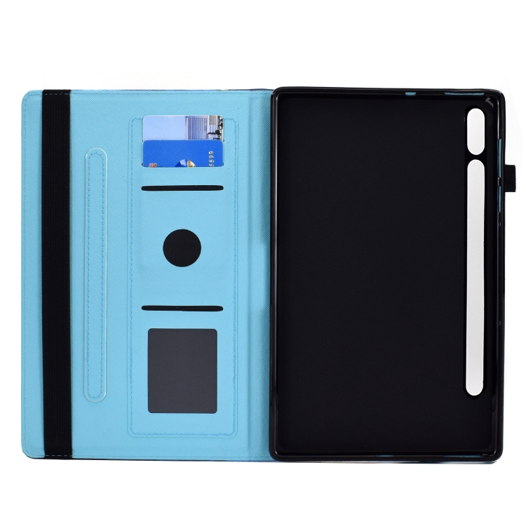 Para Samsung Galaxy Tab S8 / S7 Dibujo de color Banda elástica Caja de la tableta de cuero inteligente (oso espacial) - 6