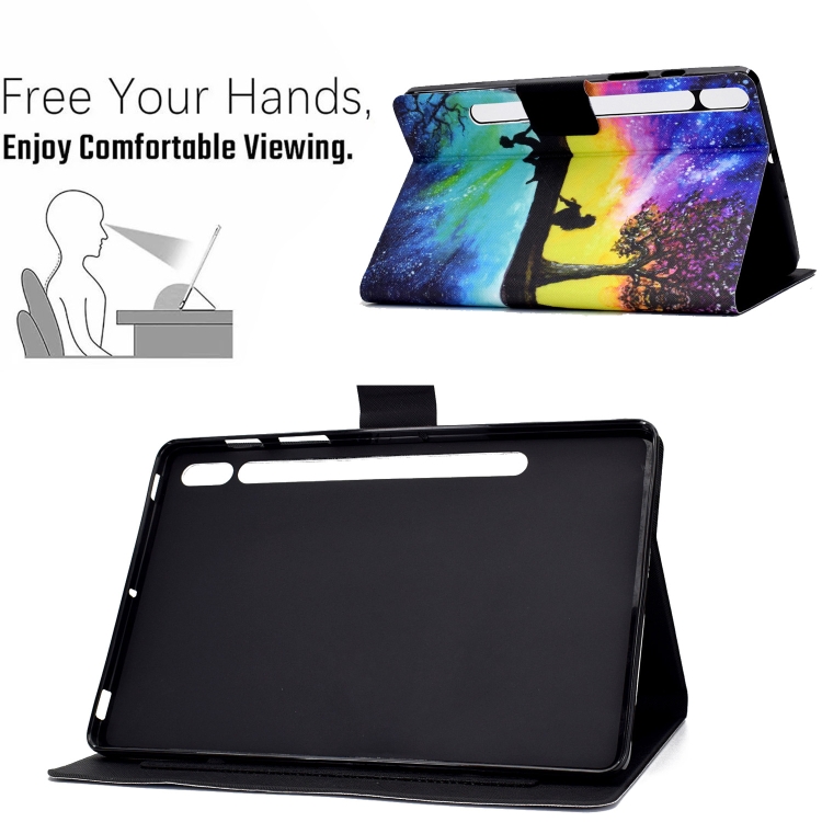 Para Samsung Galaxy Tab S8 / S7 Tablet Smart Clee Smart Cleus (Reflexión del cielo estrellado) - 3