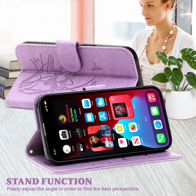For Samsung Galaxy S22 5G Lotus Embossed Leather Phone Case(Purple) For Samsung Galaxy S22 5G Lotus Embossed Leather Phone Case(Purple)