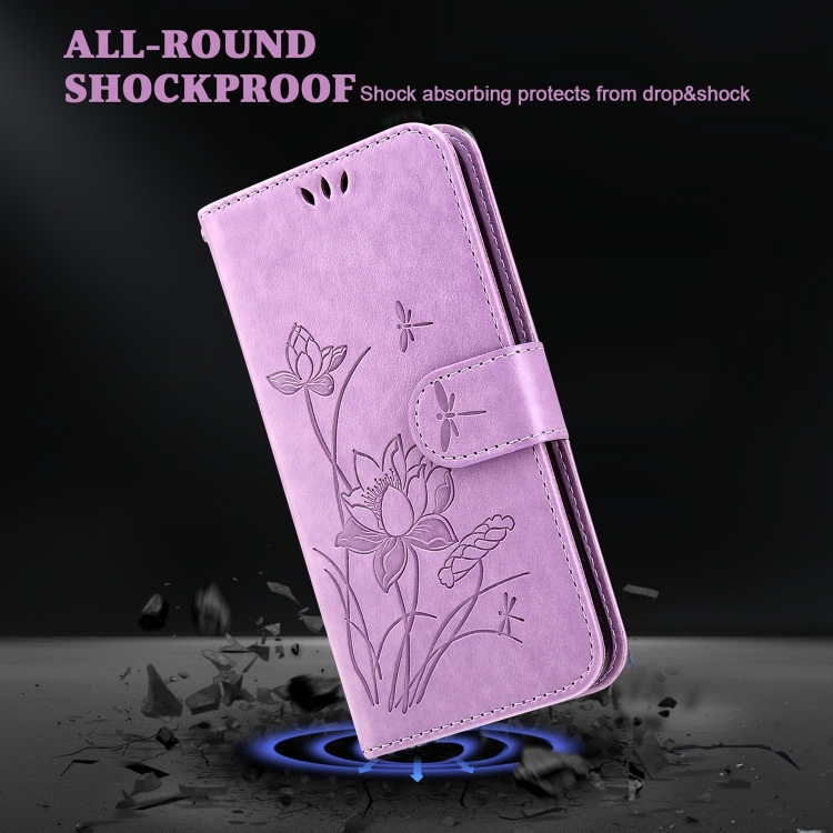 For Samsung Galaxy S22 5G Lotus Embossed Leather Phone Case(Purple) For Samsung Galaxy S22 5G Lotus Embossed Leather Phone Case(Purple)