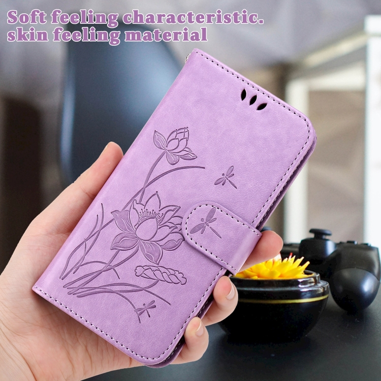 For Samsung Galaxy S22 5G Lotus Embossed Leather Phone Case(Purple) For Samsung Galaxy S22 5G Lotus Embossed Leather Phone Case(Purple)