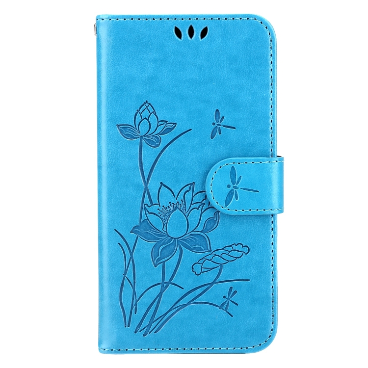 For Samsung Galaxy S22 Ultra 5G Lotus Embossed Leather Phone Case(Blue) For Samsung Galaxy S22 Ultra 5G Lotus Embossed Leather Phone Case(Blue)
