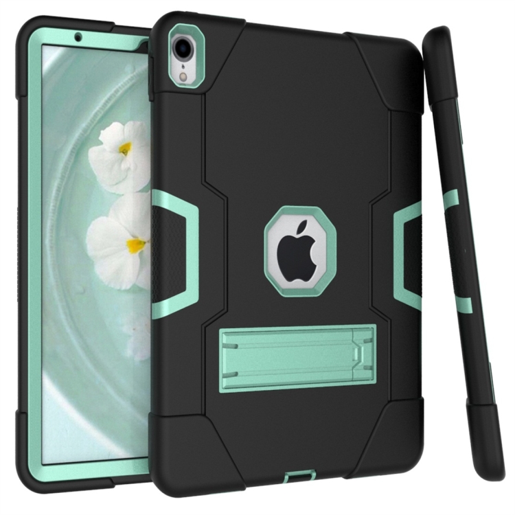 For iPad Pro 11 Contrast Color Silicone + PC Combination Case with Holder(Black + Aqua) For iPad Pro 11 Contrast Color Silicone + PC Combination Case with Holder(Black + Aqua)