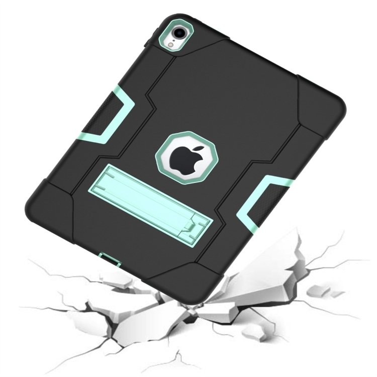 For iPad Pro 11 Contrast Color Silicone + PC Combination Case with Holder(Black + Aqua) For iPad Pro 11 Contrast Color Silicone + PC Combination Case with Holder(Black + Aqua)