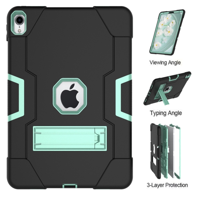For iPad Pro 11 Contrast Color Silicone + PC Combination Case with Holder(Black + Aqua) For iPad Pro 11 Contrast Color Silicone + PC Combination Case with Holder(Black + Aqua)