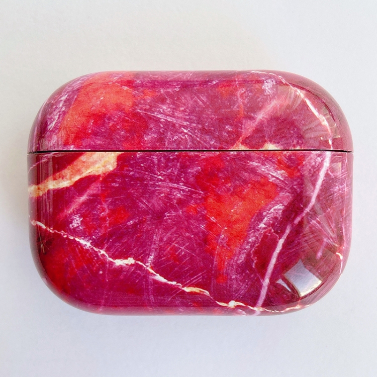 For AirPods Pro Marble Pattern PC Earphone Protective Case(Black) For AirPods Pro Marble Pattern PC Earphone Protective Case(Black)