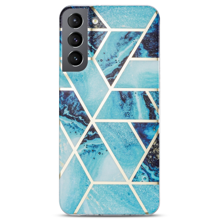 For Samsung Galaxy S22+ 5G Electroplating IMD Marble TPU Phone Case(Blue) For Samsung Galaxy S22+ 5G Electroplating IMD Marble TPU Phone Case(Blue)