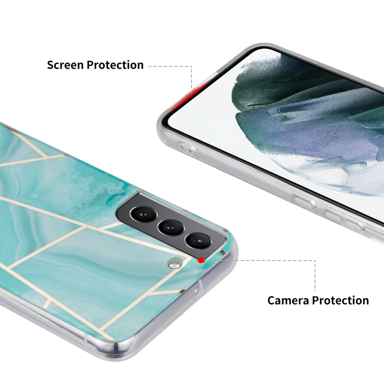 For Samsung Galaxy S22+ 5G Electroplating IMD Marble TPU Phone Case(Blue) For Samsung Galaxy S22+ 5G Electroplating IMD Marble TPU Phone Case(Blue)