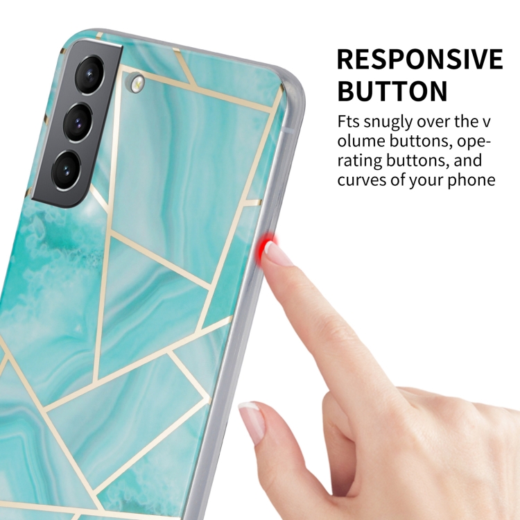 For Samsung Galaxy S22+ 5G Electroplating IMD Marble TPU Phone Case(Blue) For Samsung Galaxy S22+ 5G Electroplating IMD Marble TPU Phone Case(Blue)