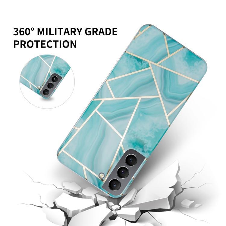 For Samsung Galaxy S22+ 5G Electroplating IMD Marble TPU Phone Case(Blue) For Samsung Galaxy S22+ 5G Electroplating IMD Marble TPU Phone Case(Blue)