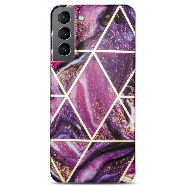 For Samsung Galaxy S21+ 5G Electroplating IMD Marble TPU Phone Case(Purple) For Samsung Galaxy S21+ 5G Electroplating IMD Marble TPU Phone Case(Purple)