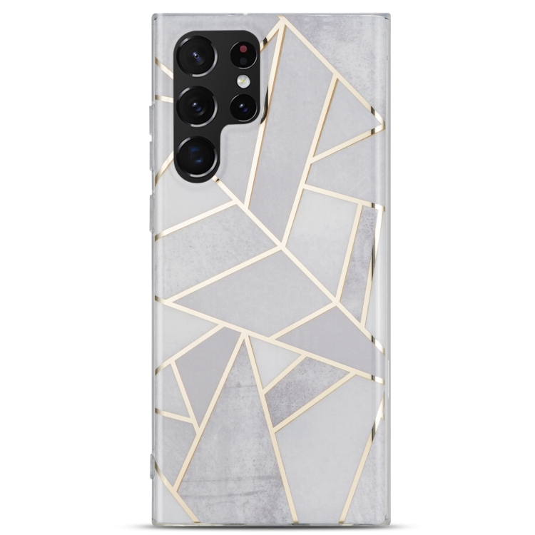 For Samsung Galaxy S22 Ultra 5G Electroplating IMD Marble TPU Phone Case(Grey) For Samsung Galaxy S22 Ultra 5G Electroplating IMD Marble TPU Phone Case(Grey)