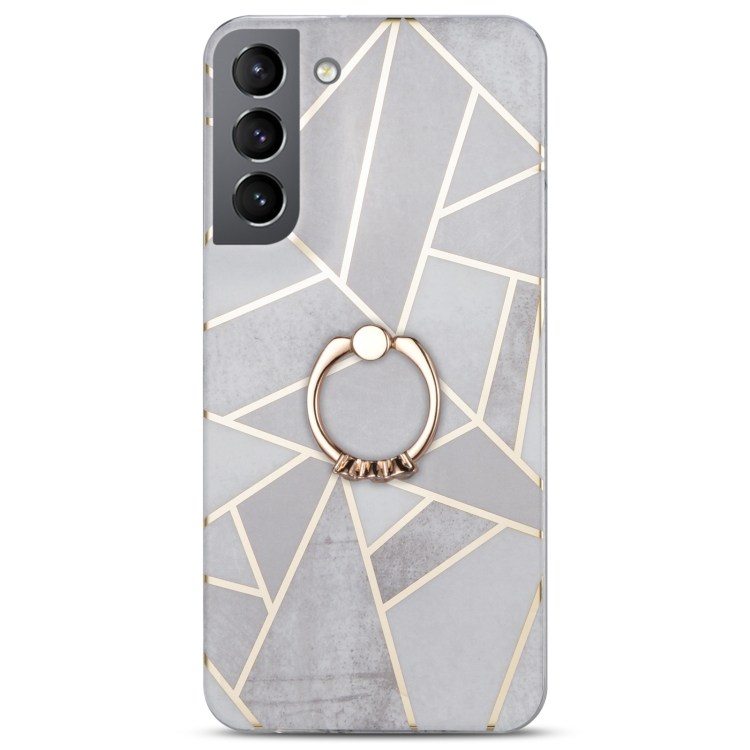For Samsung Galaxy S21+ 5G Electroplating IMD Marble TPU Phone Case with Ring(Grey) For Samsung Galaxy S21+ 5G Electroplating IMD Marble TPU Phone Case with Ring(Grey)