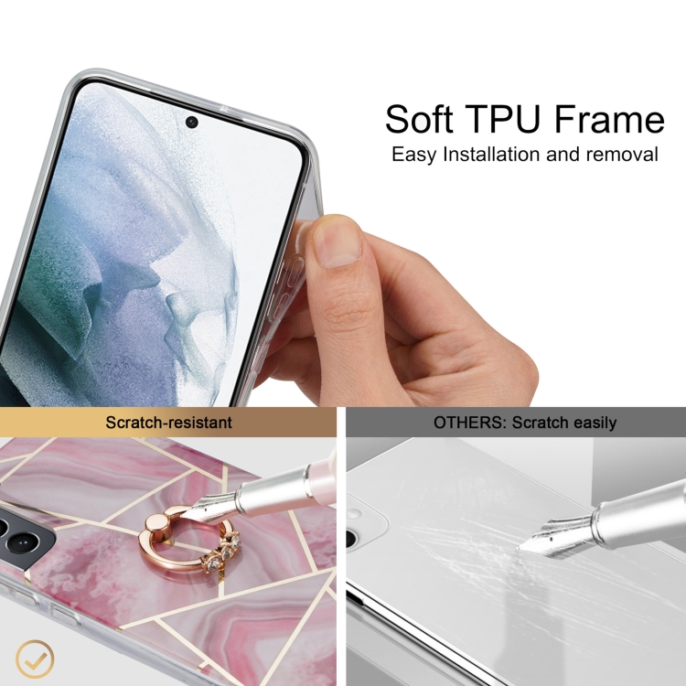 For Samsung Galaxy S21+ 5G Electroplating IMD Marble TPU Phone Case with Ring(Grey) For Samsung Galaxy S21+ 5G Electroplating IMD Marble TPU Phone Case with Ring(Grey)