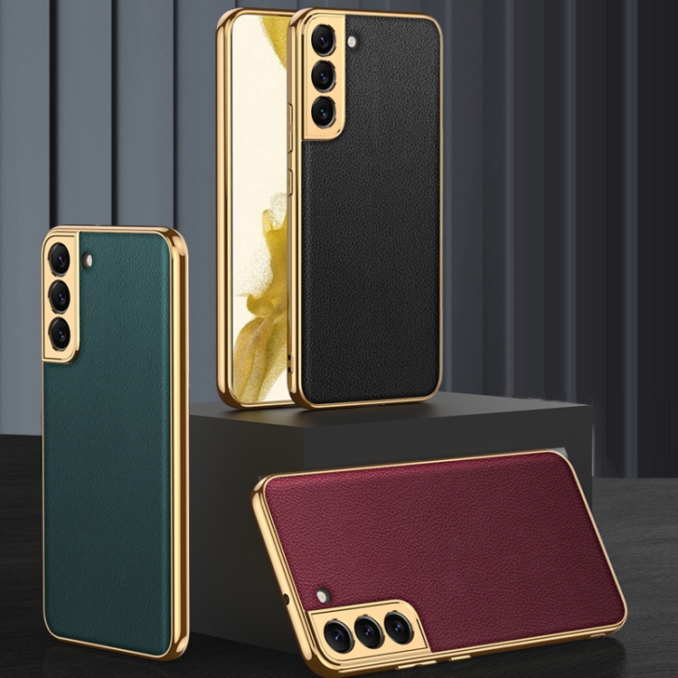 For Samsung Galaxy S22 5G GKK Plating TPU + Leather Full Coverage Phone Case(Forest Green) For Samsung Galaxy S22 5G GKK Plating TPU + Leather Full Coverage Phone Case(Forest Green)