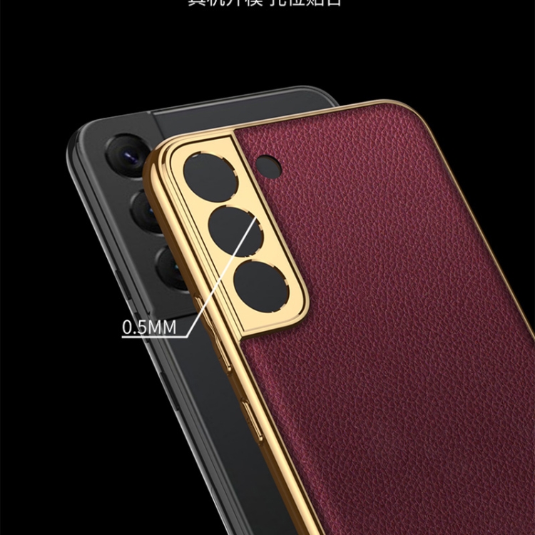 For Samsung Galaxy S22 5G GKK Plating TPU + Leather Full Coverage Phone Case(Forest Green) For Samsung Galaxy S22 5G GKK Plating TPU + Leather Full Coverage Phone Case(Forest Green)