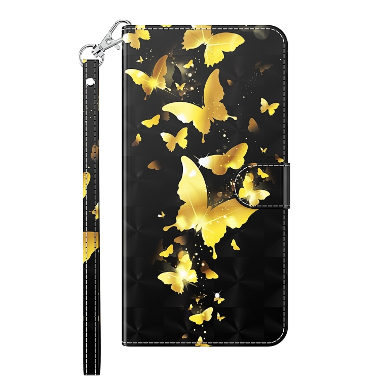 For Samsung Galaxy S22 5G 3D Painting Pattern TPU + PU Leather Phone Case(Gold Butterfly) For Samsung Galaxy S22 5G 3D Painting Pattern TPU + PU Leather Phone Case(Gold Butterfly)