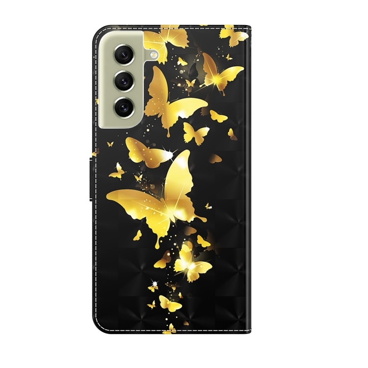 For Samsung Galaxy S22 5G 3D Painting Pattern TPU + PU Leather Phone Case(Gold Butterfly) For Samsung Galaxy S22 5G 3D Painting Pattern TPU + PU Leather Phone Case(Gold Butterfly)
