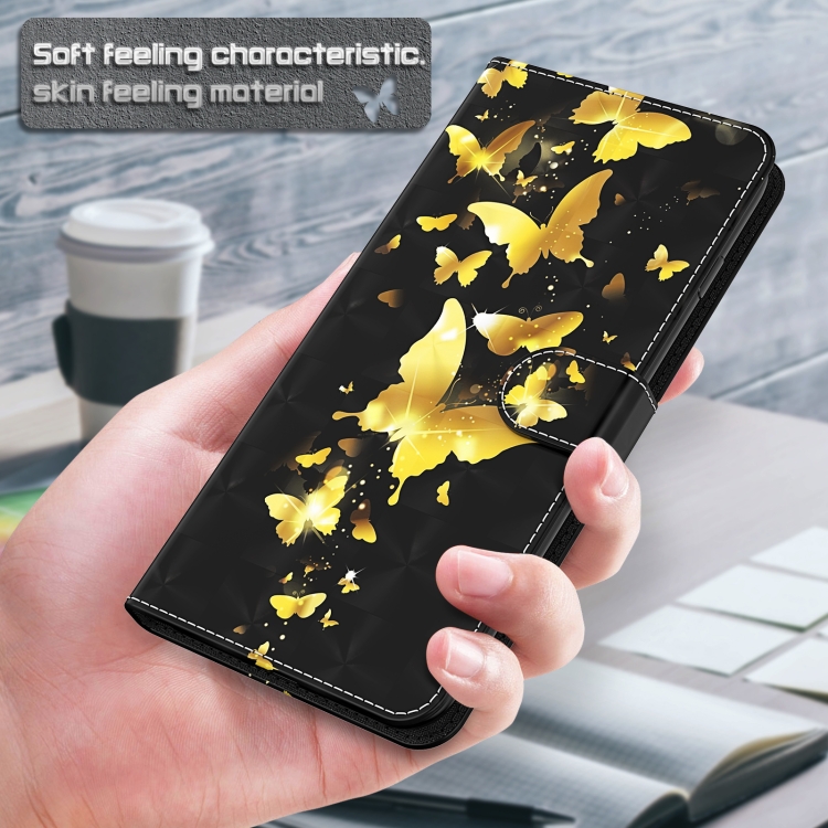 For Samsung Galaxy S22 5G 3D Painting Pattern TPU + PU Leather Phone Case(Gold Butterfly) For Samsung Galaxy S22 5G 3D Painting Pattern TPU + PU Leather Phone Case(Gold Butterfly)