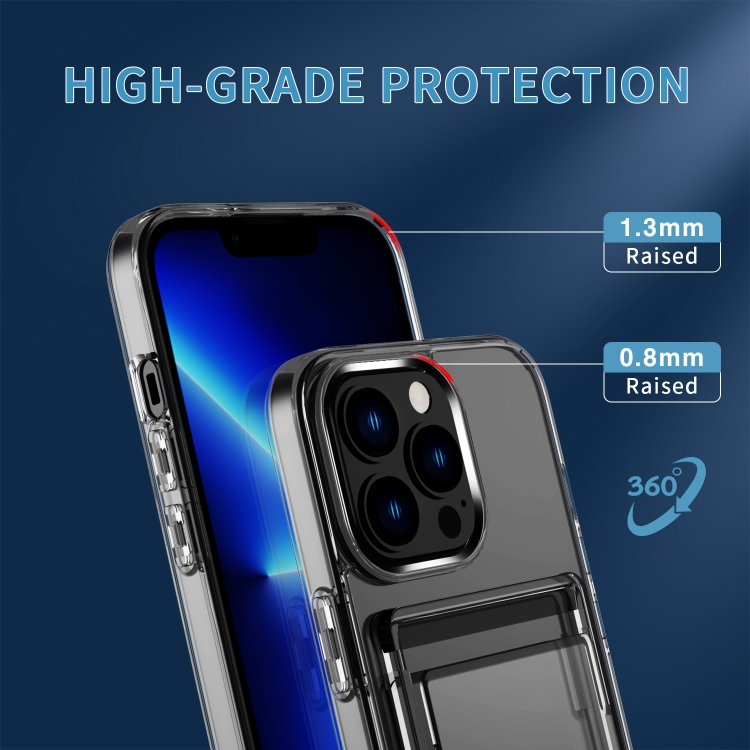 Card PC+TPU Phone Case For iPhone 13 Pro Max(Transparent) Card PC+TPU Phone Case For iPhone 13 Pro Max(Transparent)