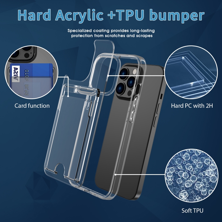 Card PC+TPU Phone Case For iPhone 13 Pro Max(Transparent) Card PC+TPU Phone Case For iPhone 13 Pro Max(Transparent)