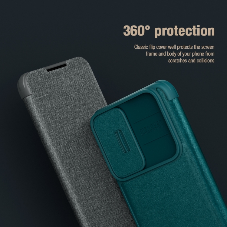 For Samsung Galaxy S22 5G NILLKIN QIN Series Pro Sliding Camera Cover Design Leather Phone Case(Green) For Samsung Galaxy S22 5G NILLKIN QIN Series Pro Sliding Camera Cover Design Leather Phone Case(Green)