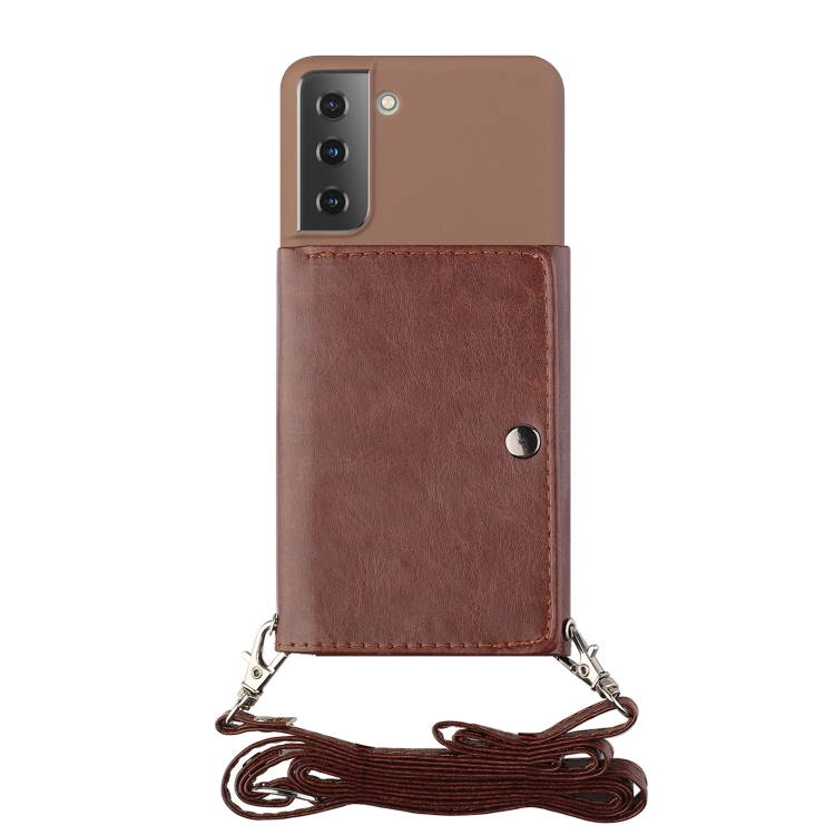 For Samsung Galaxy S22 5G Crossbody Lanyard Wallet Card Bag Phone Case(Coffee) For Samsung Galaxy S22 5G Crossbody Lanyard Wallet Card Bag Phone Case(Coffee)