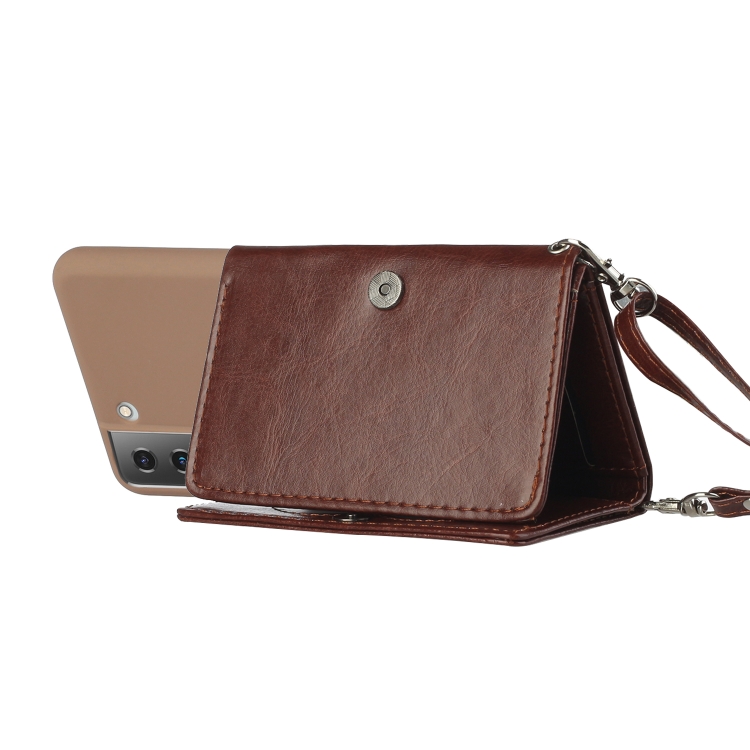 For Samsung Galaxy S22 5G Crossbody Lanyard Wallet Card Bag Phone Case(Coffee) For Samsung Galaxy S22 5G Crossbody Lanyard Wallet Card Bag Phone Case(Coffee)