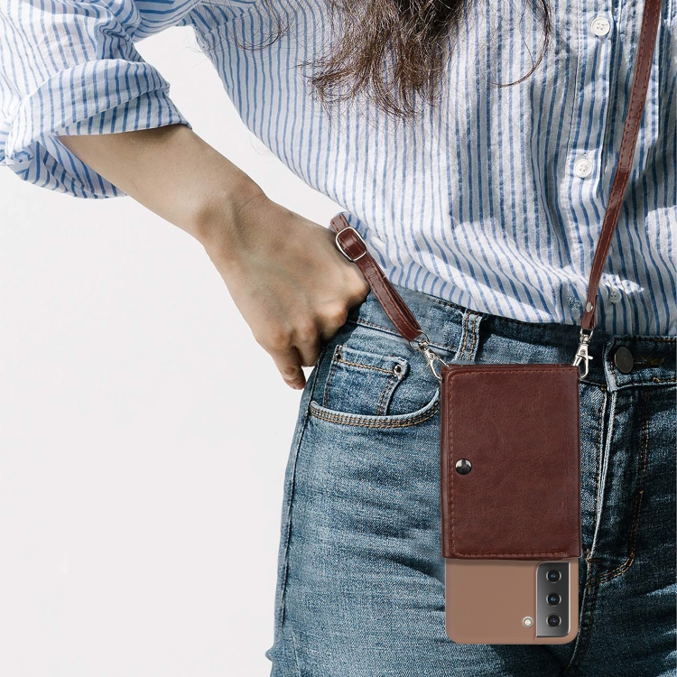 For Samsung Galaxy S22 5G Crossbody Lanyard Wallet Card Bag Phone Case(Coffee) For Samsung Galaxy S22 5G Crossbody Lanyard Wallet Card Bag Phone Case(Coffee)