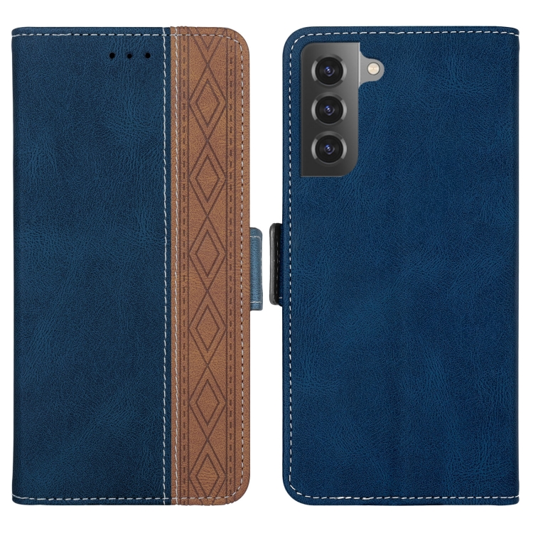 For Samsung Galaxy S21 5G Stitching Side-Magnetic RFID Leather Phone Case(Royal Blue) For Samsung Galaxy S21 5G Stitching Side-Magnetic RFID Leather Phone Case(Royal Blue)