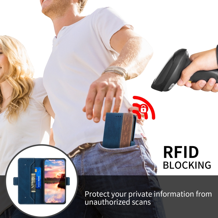 For Samsung Galaxy S22+ 5G Stitching Side-Magnetic RFID Leather Phone Case(Royal Blue) For Samsung Galaxy S22+ 5G Stitching Side-Magnetic RFID Leather Phone Case(Royal Blue)