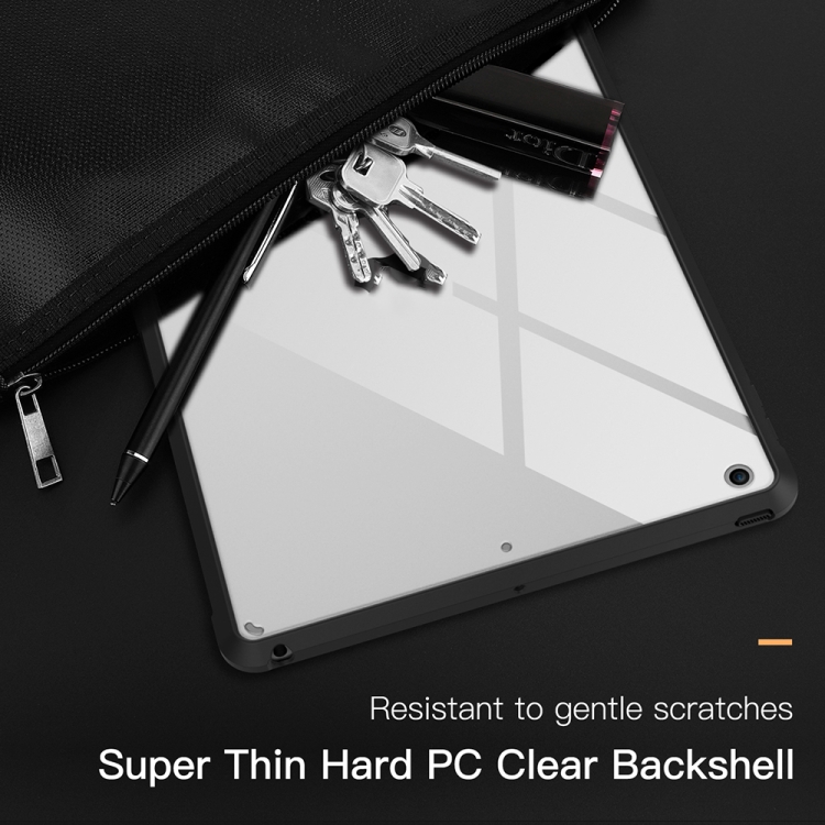For iPad 10.2 inch 2021 / 2019 PC+TPU Transparent Shockproof Tablet Case(Black)