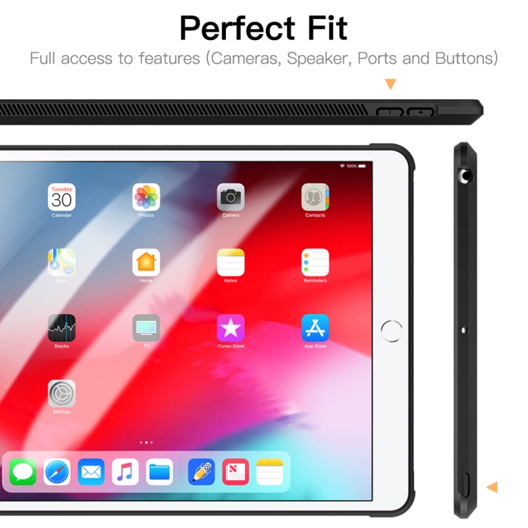 For iPad 10.2 inch 2021 / 2019 PC+TPU Transparent Shockproof Tablet Case(Black)